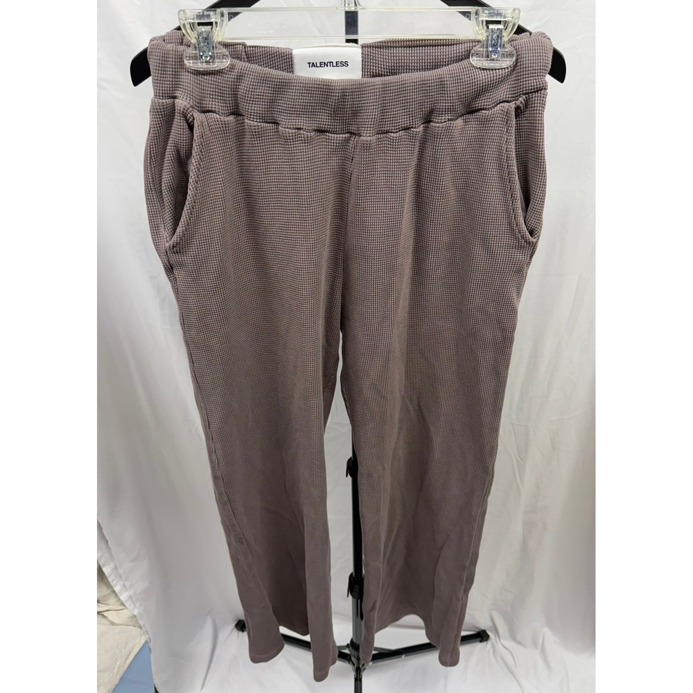 TALENTLESS Women's Medium Waffle Casual Neutral Lounge Pants in Porcini‎ - Picture 5 of 7